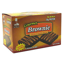 Chef Jays Tri-O-Plex Gourmet Brownie - Luscious Peanut Butter - 12 Packages - 678991251109